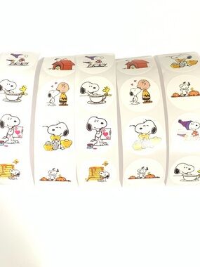 20 Piece Snoopy Peanuts Sticker Set - White with Multicolor Designs